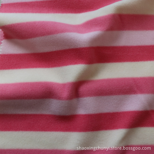 100 Polyester Customized Color Weiche und dehnbare Streifen Muster AOP Polar Fleece Stoff für Kleidung